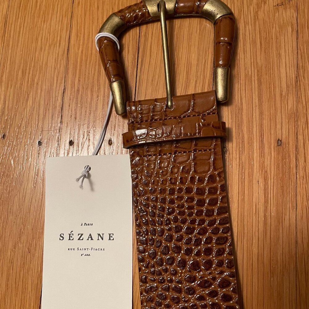 Sezane Sophie Belt; Croco Cognac; size 80; - Picture 5 of 5